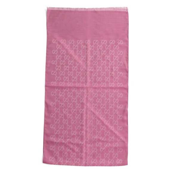 GUCCI Pink Made In Italy Wool Blend Luxury Scarf - Picture 2 of 2